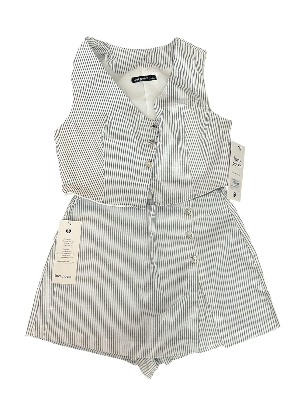 Stripped Vest & Shorts Set - size L